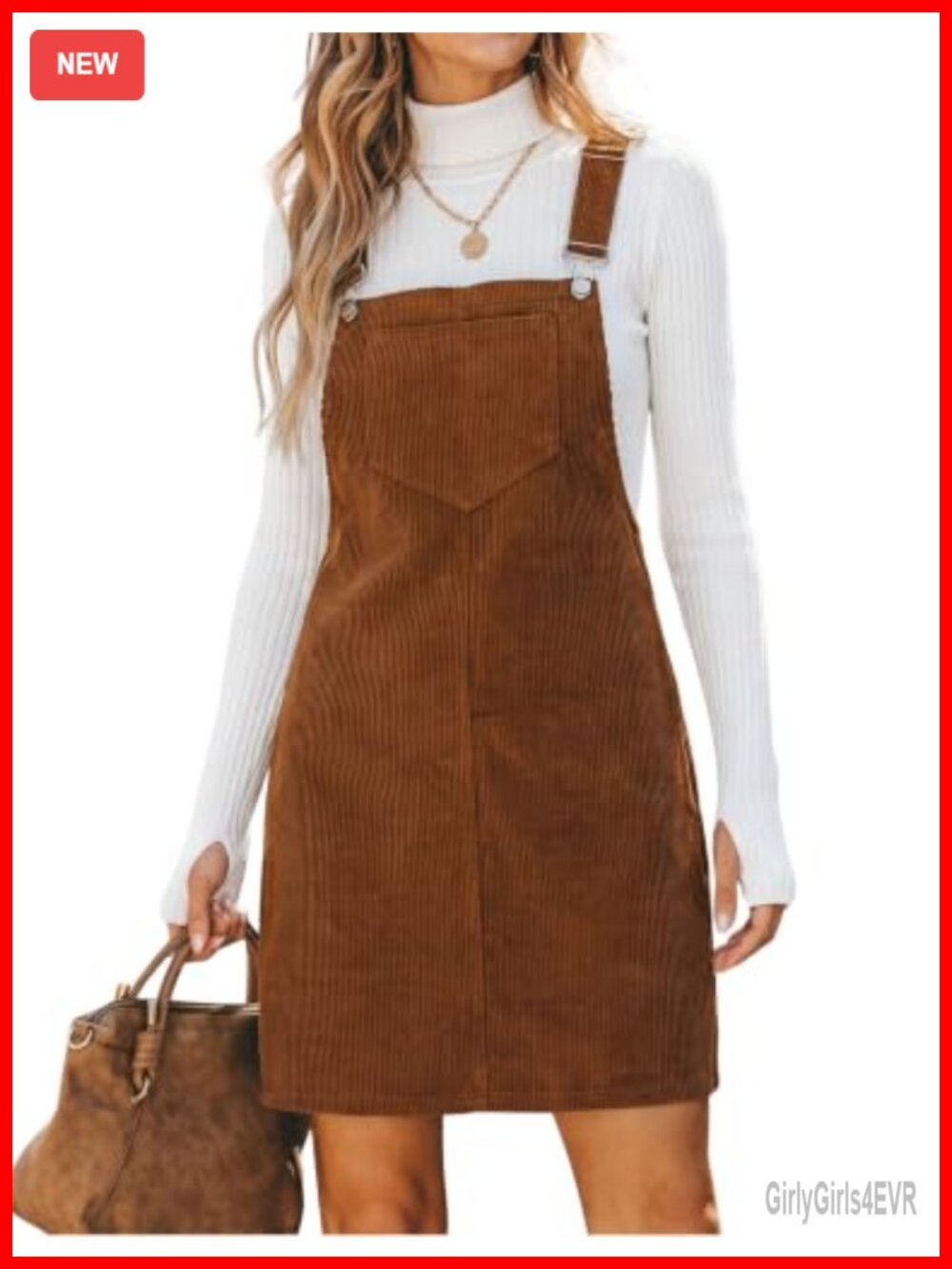 Corduroy Overall Bib Dress Pinafore Suspender Jumper Mini
